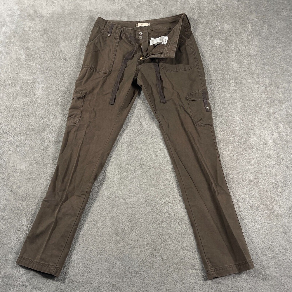 Y2K Levi's Low Rise Tapered Cargo Pants Drawstring Pockets 6 Brown Outdoorsy